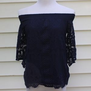 Mi Ami Dark Blue Blouse Size Medium